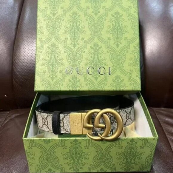 Gucci Double G Reversible Belt Sz 90cm - Picture 1 of 6